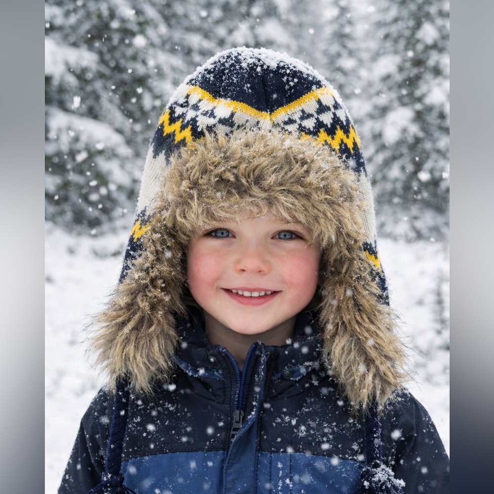 Cozy Winter Hat with Faux Fur Trim - Picture 1 of 5